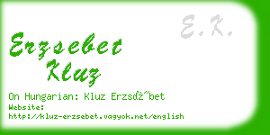 erzsebet kluz business card